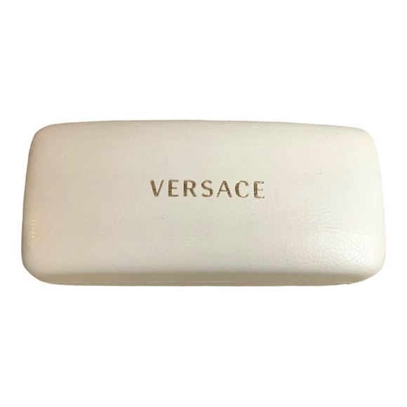 VTG VERSACE Cream White Large Gold Eyeglasses Sunglasses Hard Shell Travel Case - Picture 2 of 7